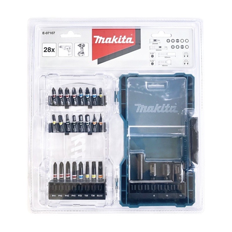 ชุดไขควง28ชิ้น พร้อมเคสใส MAKITA E-07107