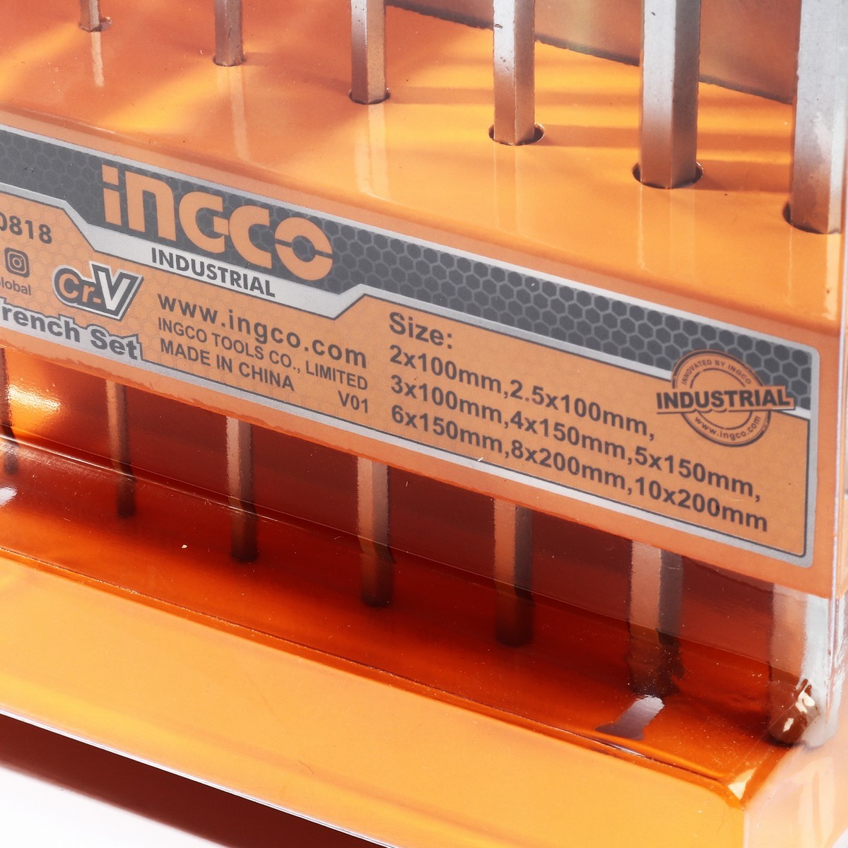 INGCO ประแจหกเหลี่ยม ด้ามตัวที (8 ตัวชุด) รุ่น HHKT80818