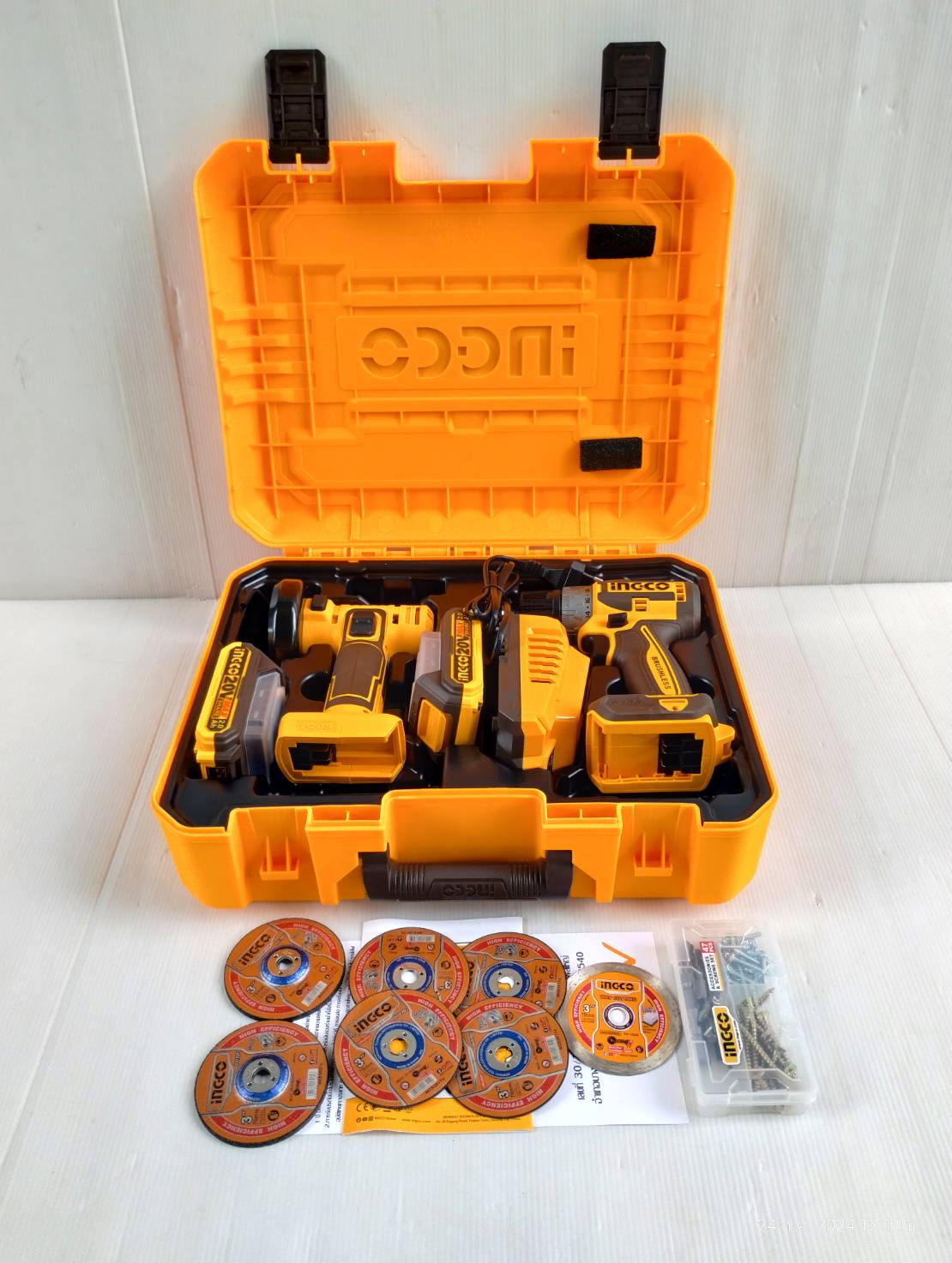 INGCO Combo Set เจียร์มินิ+สว่านไร้สาย CKLI20278