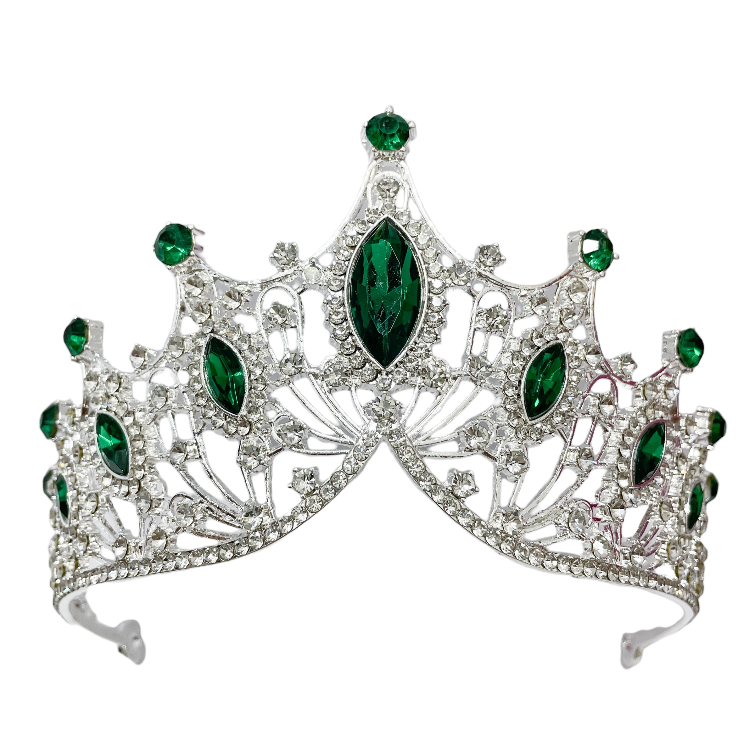 (พร้อมส่ง) เทียร่า 303 สีเขียว มงกุฎนางงาม งานสวย ปราณีต QCเพชรทุกเม็ด สินค้าพร้อมส่งจากไทย