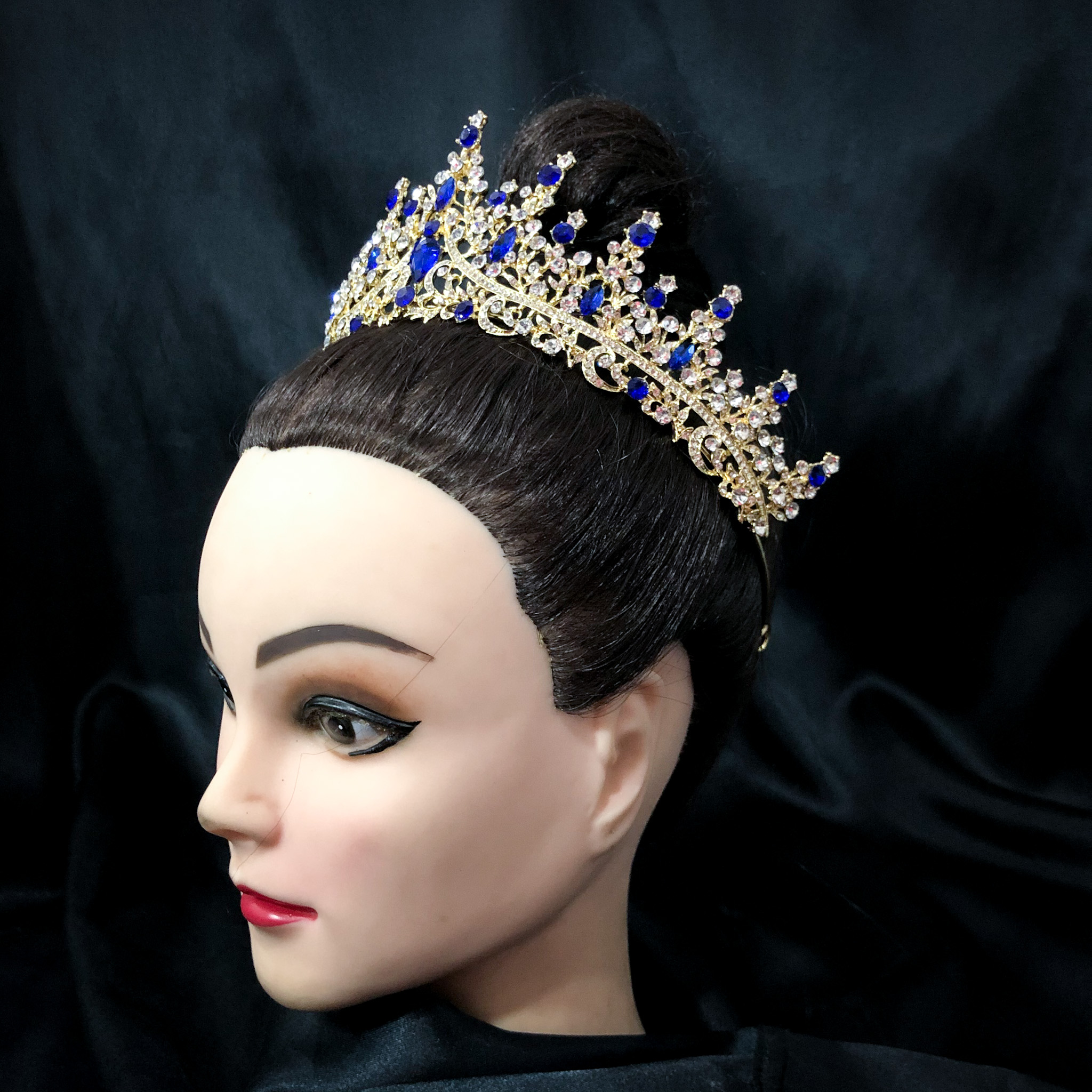 (พร้อมส่ง) เทียร่า 273 สีน้ำเงิน มงกุฎนางงาม มงกุฎเจ้าหญิง งานสวย ปราณีต QCเพชรทุกเม็ด สินค้าพร้อมส่งจากไทย