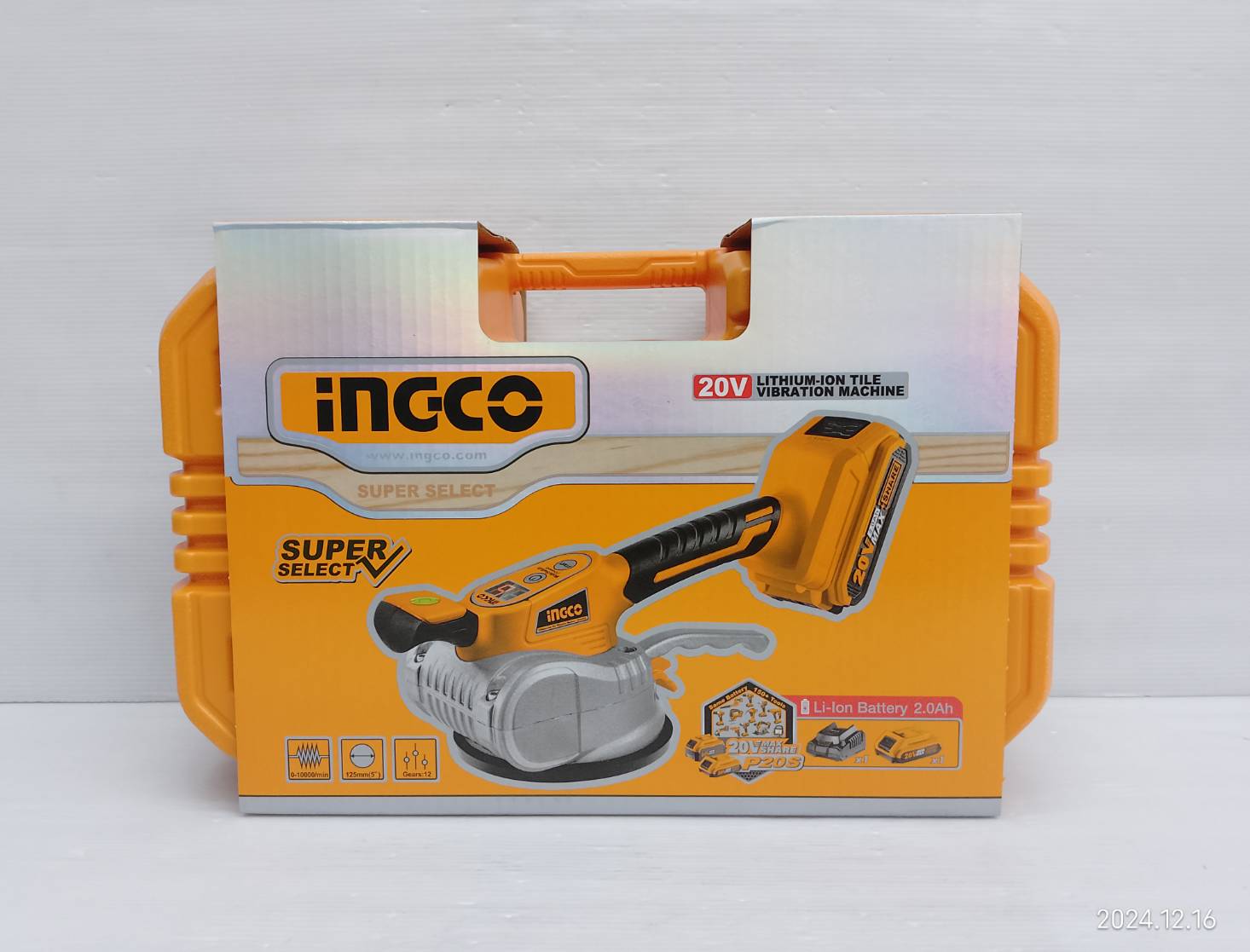 INGCO เครื่องดูดสั่นกระเบื้อง20V CTVLI20101 ครบชุดพร้อมกล่อง