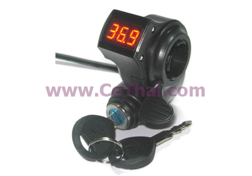 แสดงตัวเลขระดับแบต 12-99v กุญแจ คันเร่งไฟฟ้า(นิ้วกด) รถจักรยานไฟฟ้า