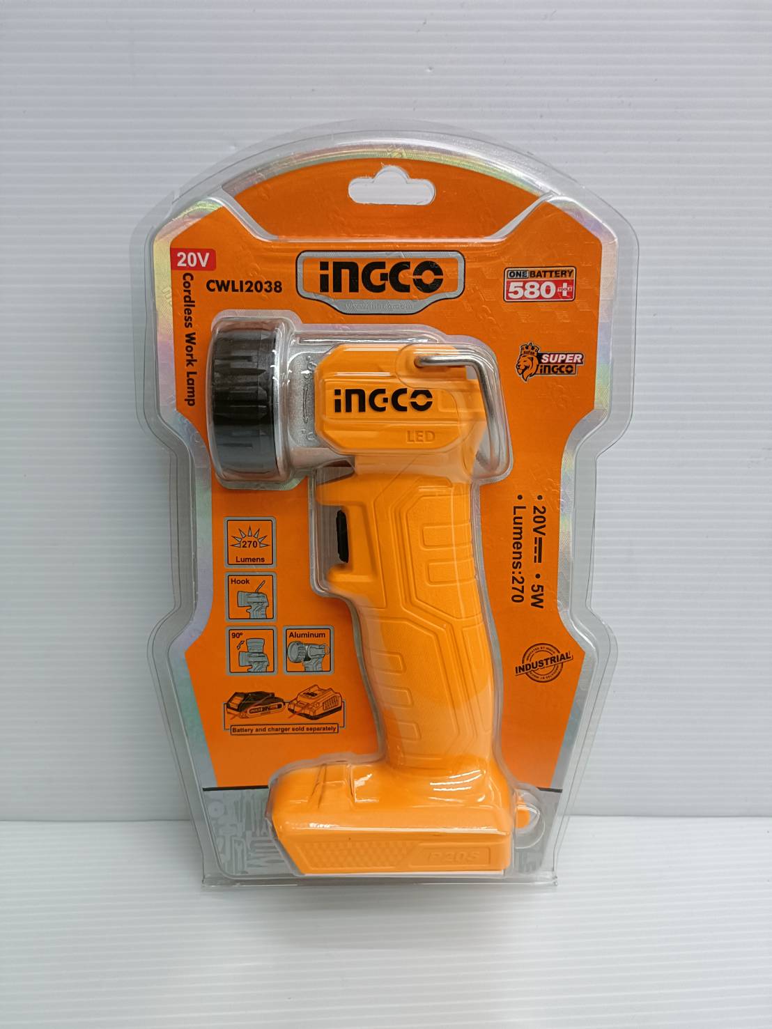 INGCO ไฟฉายLED 20V ปรับหัวได้ 90โองศา 5W รุ่น CWLI2038 (ตัวเปล่า)