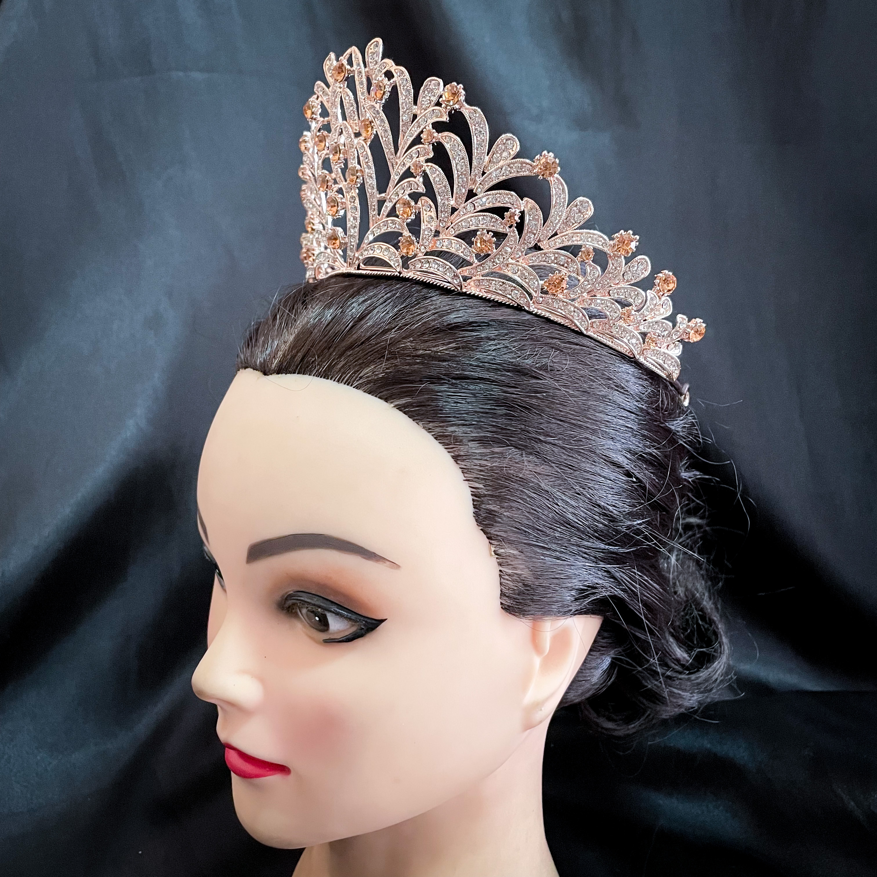 (พร้อมส่ง) เทียร่า 318 สีส้ม มงกุฎนางงาม มงกุฎเจ้าหญิง งานสวย ปราณีต QCเพชรทุกเม็ด สินค้าพร้อมส่งจากไทย