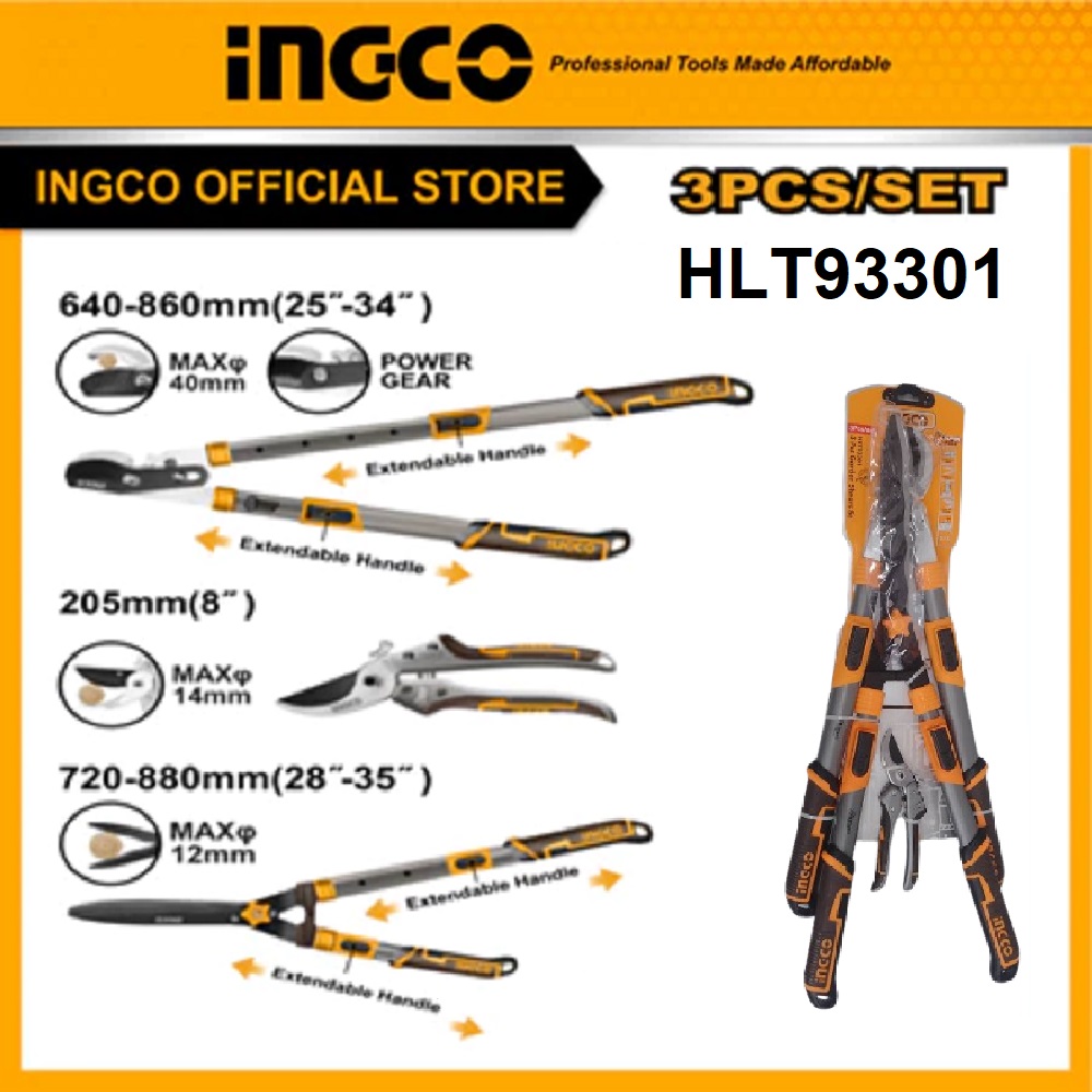 INGCO ชุดกรรไกรตัดกิ่ง 3 ชิ้น HLT93301