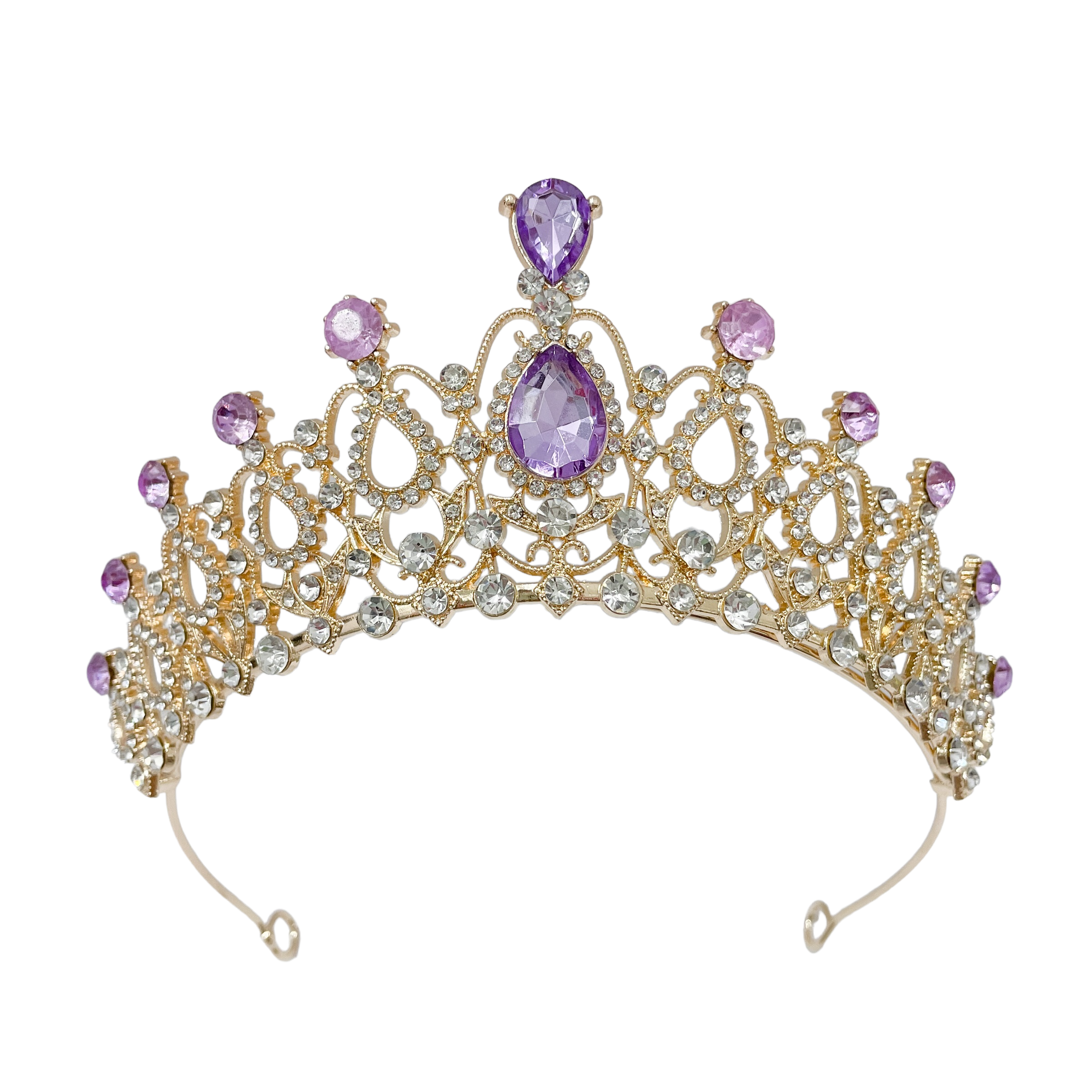 (พร้อมส่ง) เทียร่า 004 สีทอง-ม่วง มงกุฎนางงาม มงกุฎเจ้าหญิง งานสวย ปราณีต QCเพชรทุกเม็ด สินค้าพร้อมส่งจากไทย