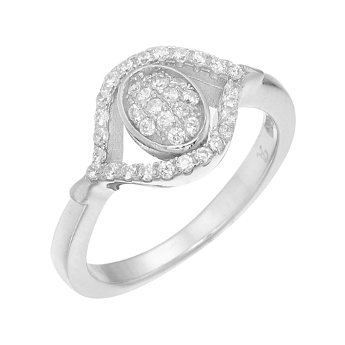 แหวนเงินแท้925เพรชประดับเพรชแท้สวิส เกรดดี น้ำใส