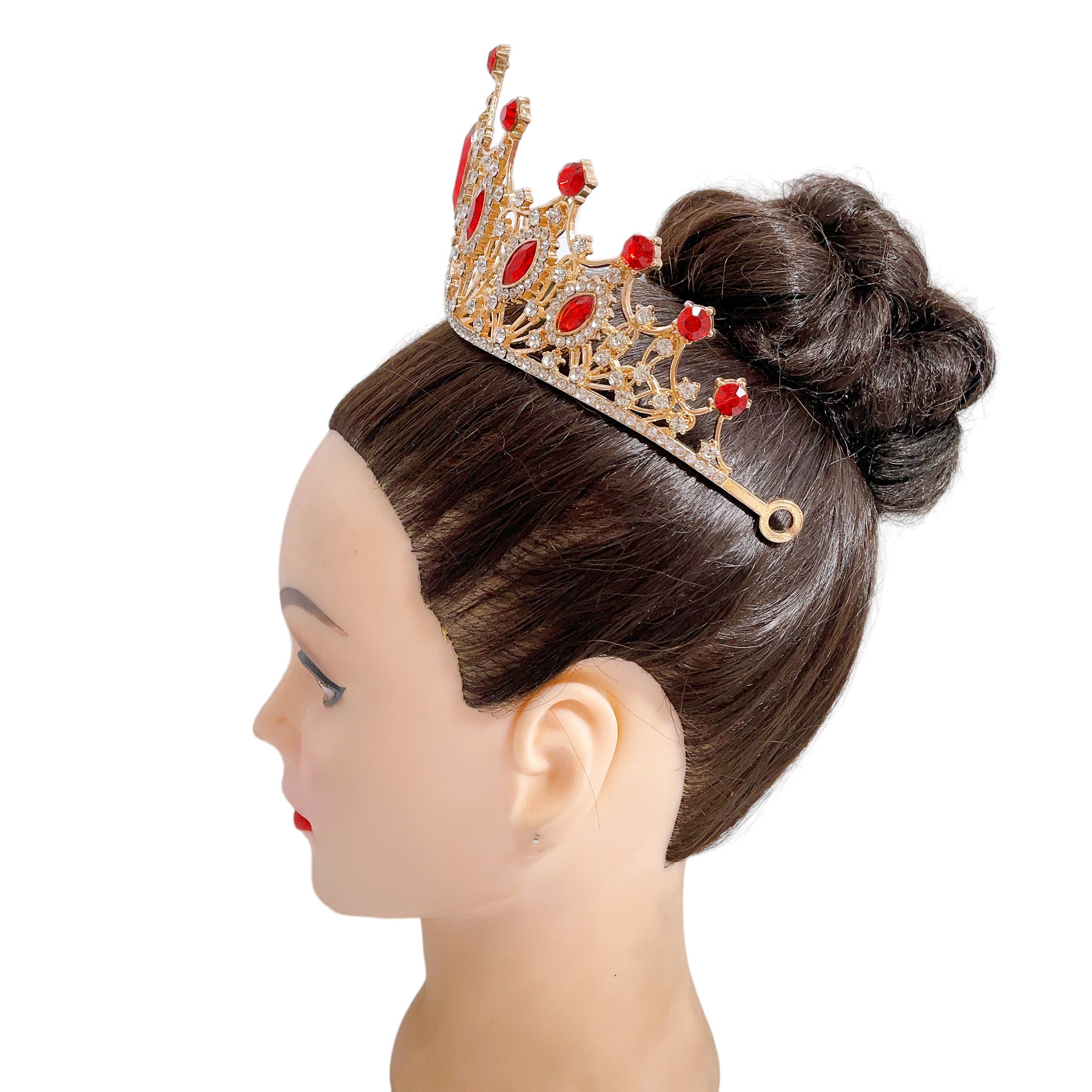 (พร้อมส่ง) เทียร่า 303 สีแดง-ทอง มงกุฎนางงาม งานสวย ปราณีต QCเพชรทุกเม็ด สินค้าพร้อมส่งจากไทย