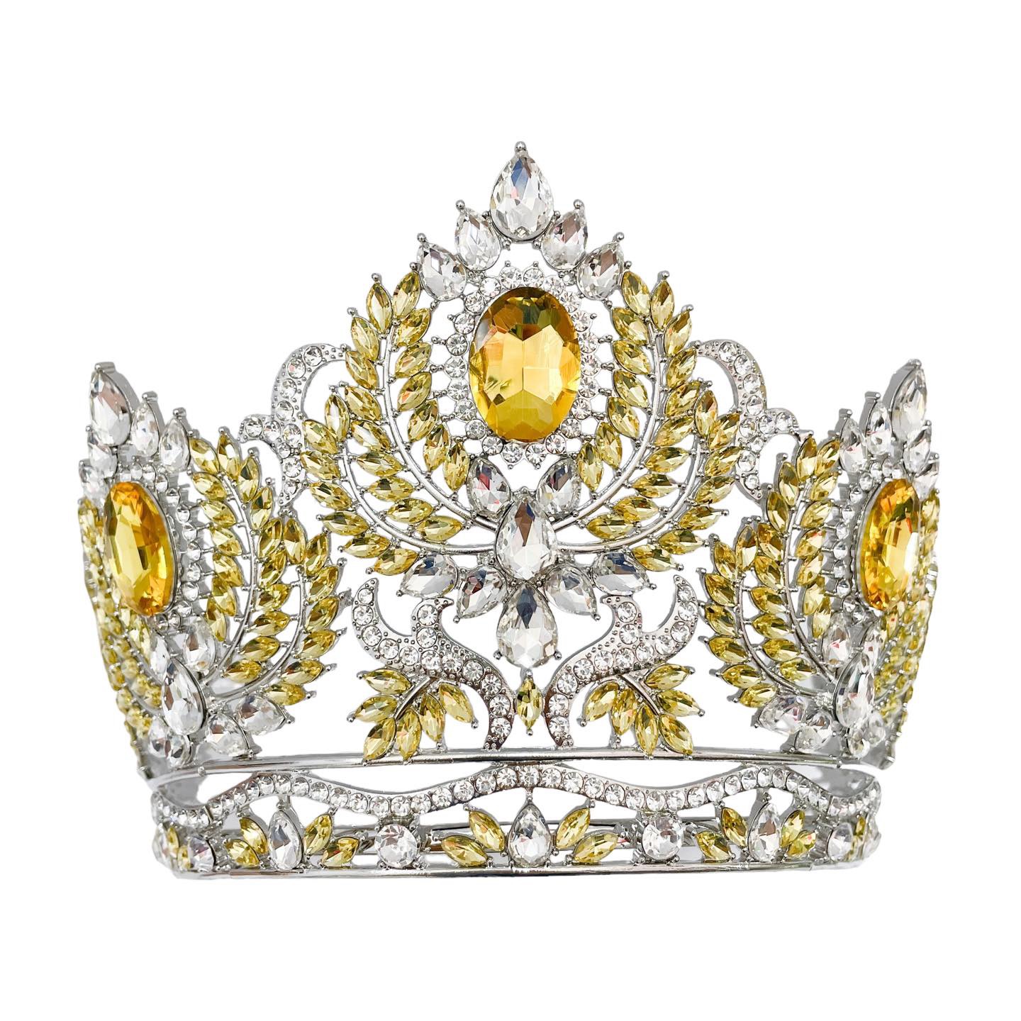 (พร้อมส่ง) มงกุฏ 089 สีเหลือง มงกุฎนางงาม มงกุฎเพชร มงกุฎประกวด สินค้าพร้อมส่ง ไม่ต้องรอนาน งานพรีเมี่ยม