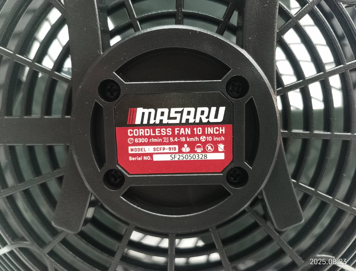 MASARU Powerturbo รุ่น SCFP-910-B1 พัดลมไร้สาย 10 นิ้ว พัดลมพกพา ไฟLED