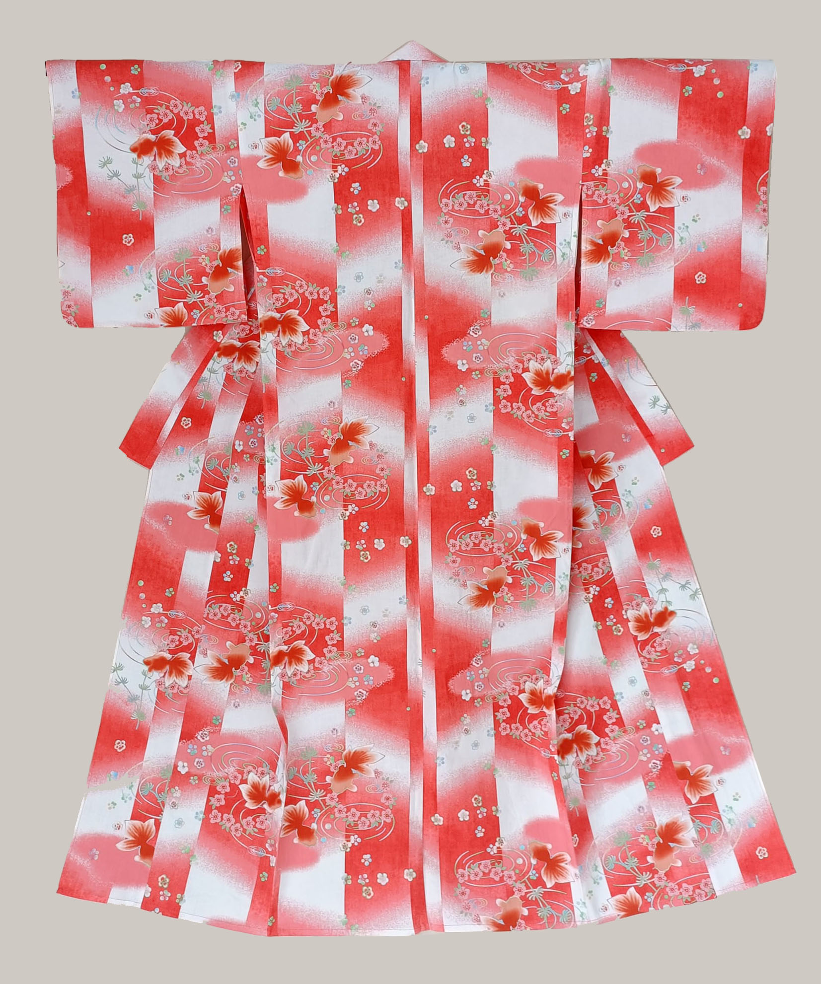 ยูกาตะสีส้มอมแดงลายปลาทอง01