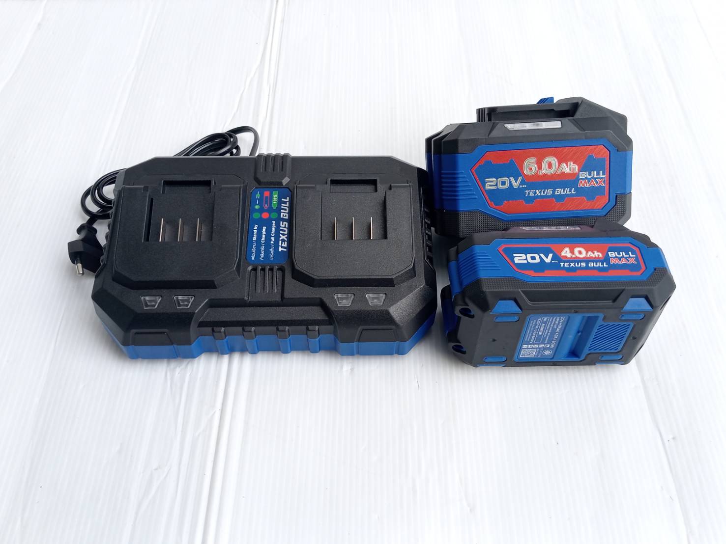 TEXUS BULL รุ่น TX-8222 ชุดสว่านโรตารี่และเจียรมือไร้สาย20V.พร้อมแบตเตอรี่ x6.0Ah 2 ก้อน