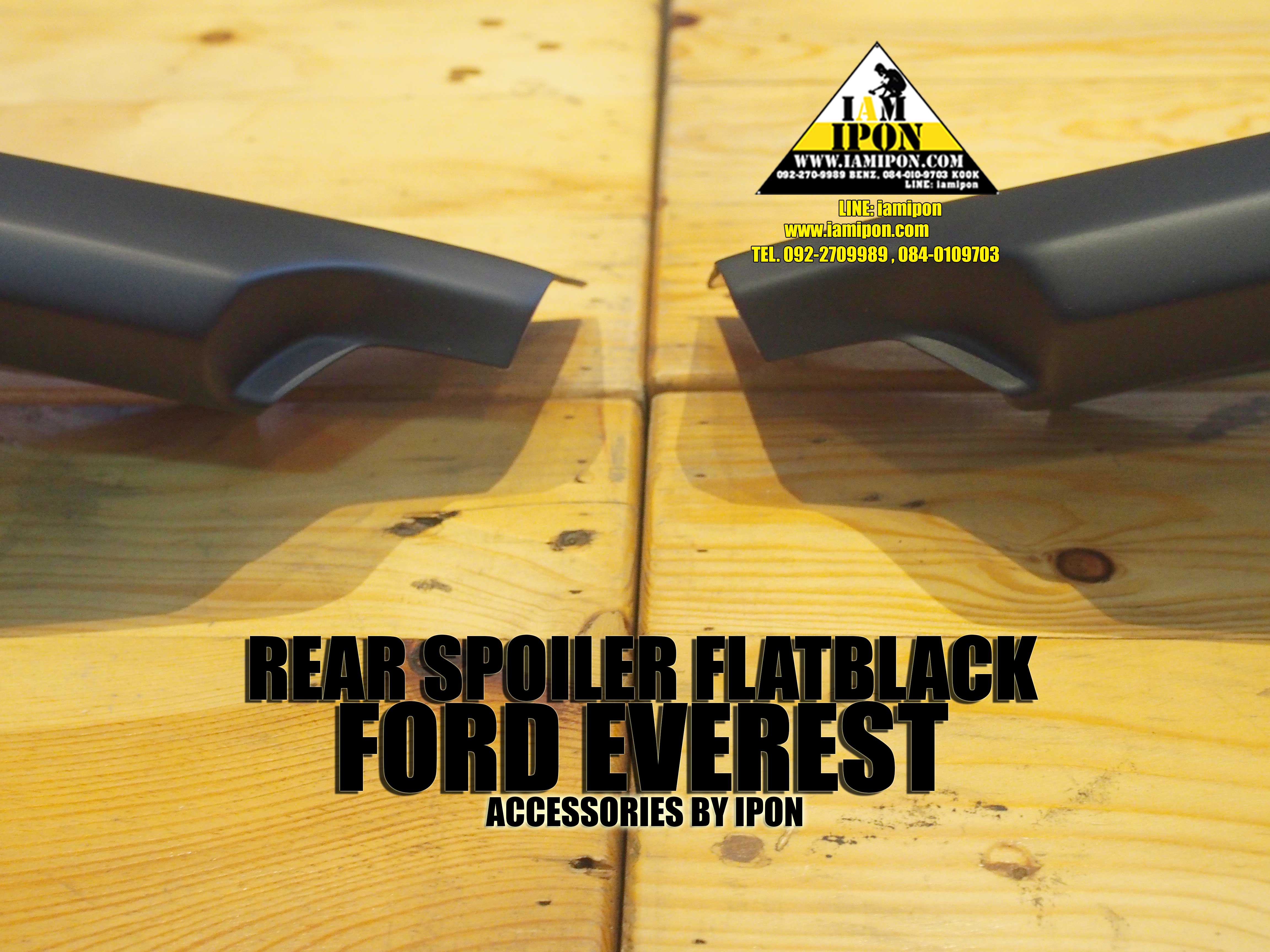 REAR SPOILER FORD EVEREST FLATBLACK สปอยเลอร์หลังดำด้านฟอร์ดเอเวอเรสต์