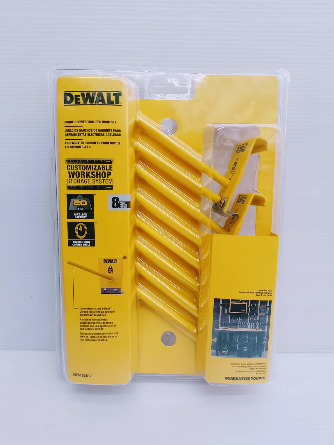 ชุดตะขอยึดแขวนเครื่องมือ8ชิ้น DWST82817 DEWALT