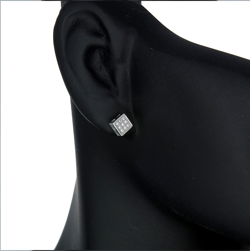 ต่างหูเงินแท้925ประดับเพรชแท้สวิส