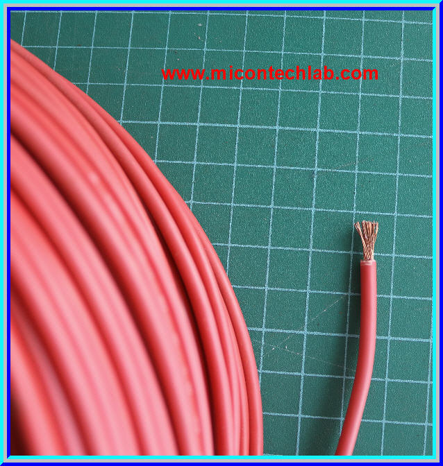1x สายไฟสีแดงแบบอ่อน ขนาด 1x 2.5 ตร.มม. ยาว 1 เมตร