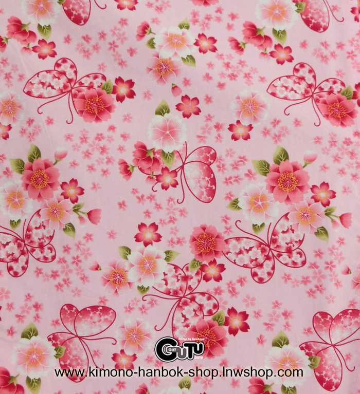 ยูกาตะ สีชมพูอ่อน ลายซากุระ 01 (ชุดสุดท้าย)