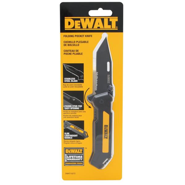 DEWALT มีดพับ easy open สีดำ รุ่น DWHT10910