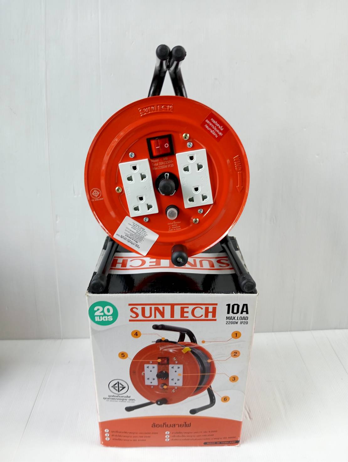 ล้อเก็บสายไฟ20เมตร 1.5sq.mm. SUNTECH MB1520