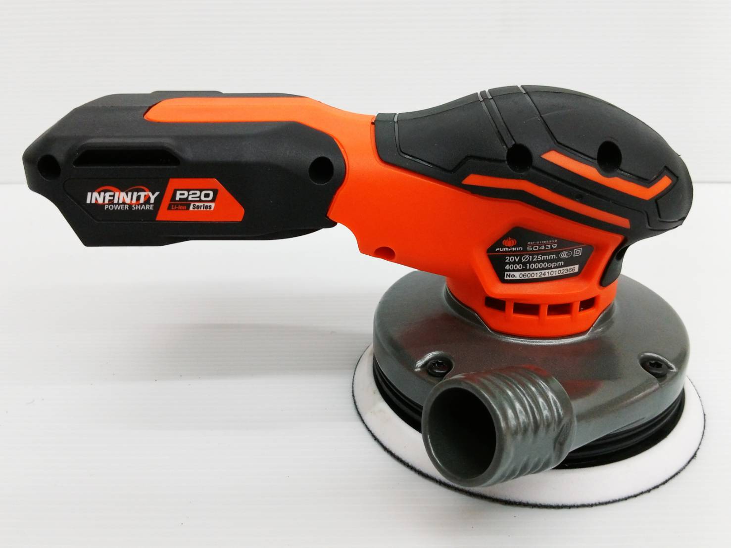 เครื่องขัดกระดาษทราย กลมไร้สาย 5นิ้ว 20V INF-510RSCB PUMPKIN 50439