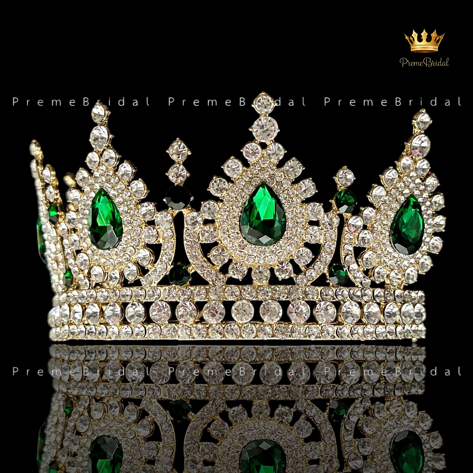 (พร้อมส่ง) เทียร่า 454 สีเขียว มงกุฎเด็ก ครึ่งหัว งานสวย ปราณีต QCเพชรทุกเม็ด สินค้าพร้อมส่งจากไทย ไม่ต้องรอจีน