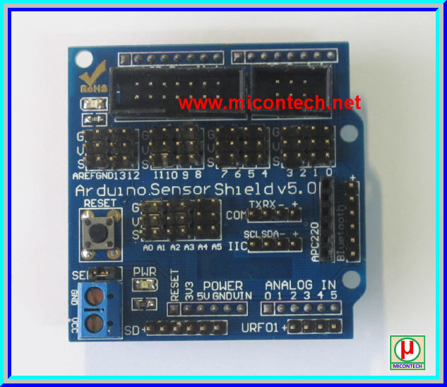 1x บอร์ดชีลด์ออดิโน V5.0 Arduino Sensor Shield V5.0