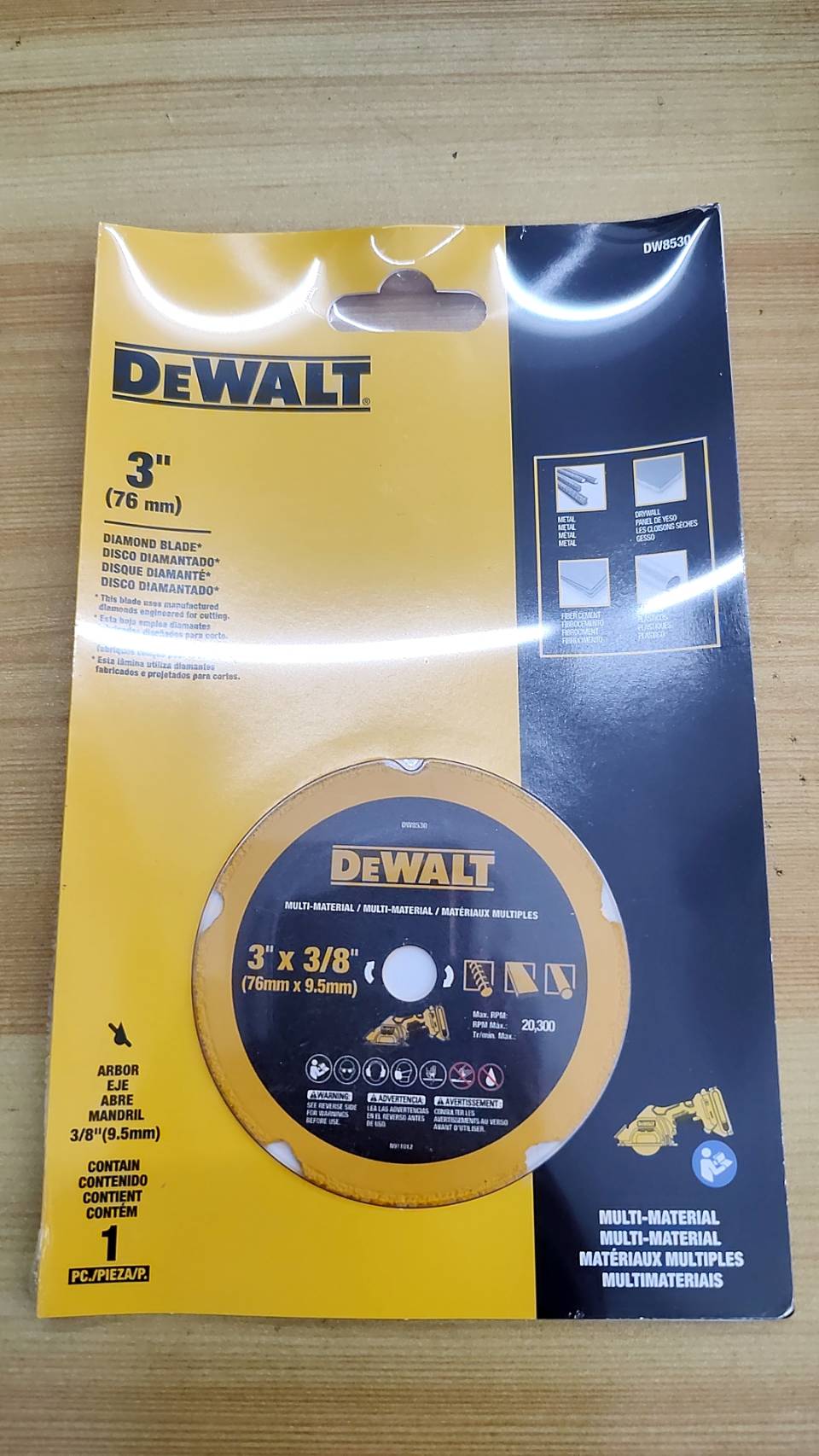 DEWALT ใบตัดซีเมนต์บอร์ด 3 นิ้ว (DCS438) DW8530 (1ใบ)