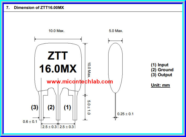 1x Ceramic Rosonator Crystal 16.00MHz For MCU Arduino PIC Clock