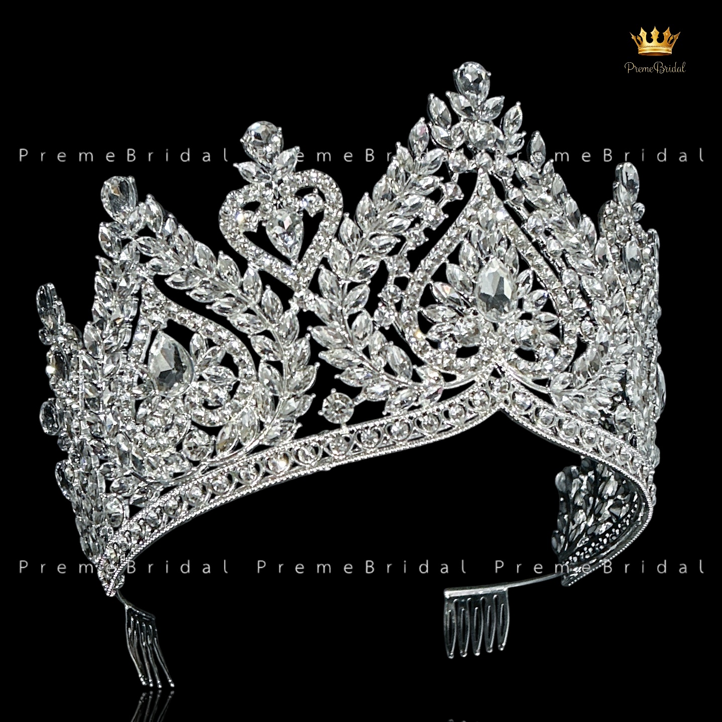 (พร้อมส่ง) เทียร่า 446 มงกุฎครึ่งหัว ไซส์นางงาม ขนาดใหญ่ สวย ปราณีต QCเพชรทุกเม็ด สินค้าพร้อมส่งจากไทย