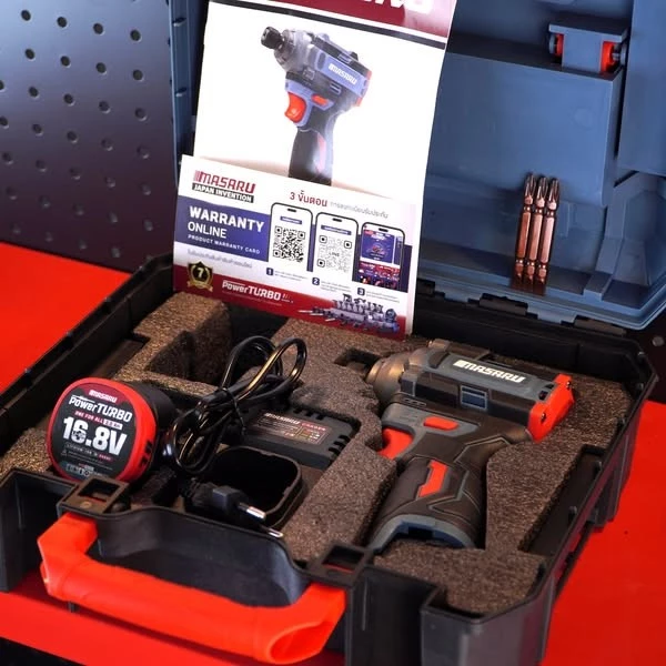 ไขควงกระแทกไร้สาย สว่าน Masaru รุ่น SCDI-185 แบตเตอรี่ลิเธียม 16.8V เจาะสกรู ขันได้ 3 ระดับ