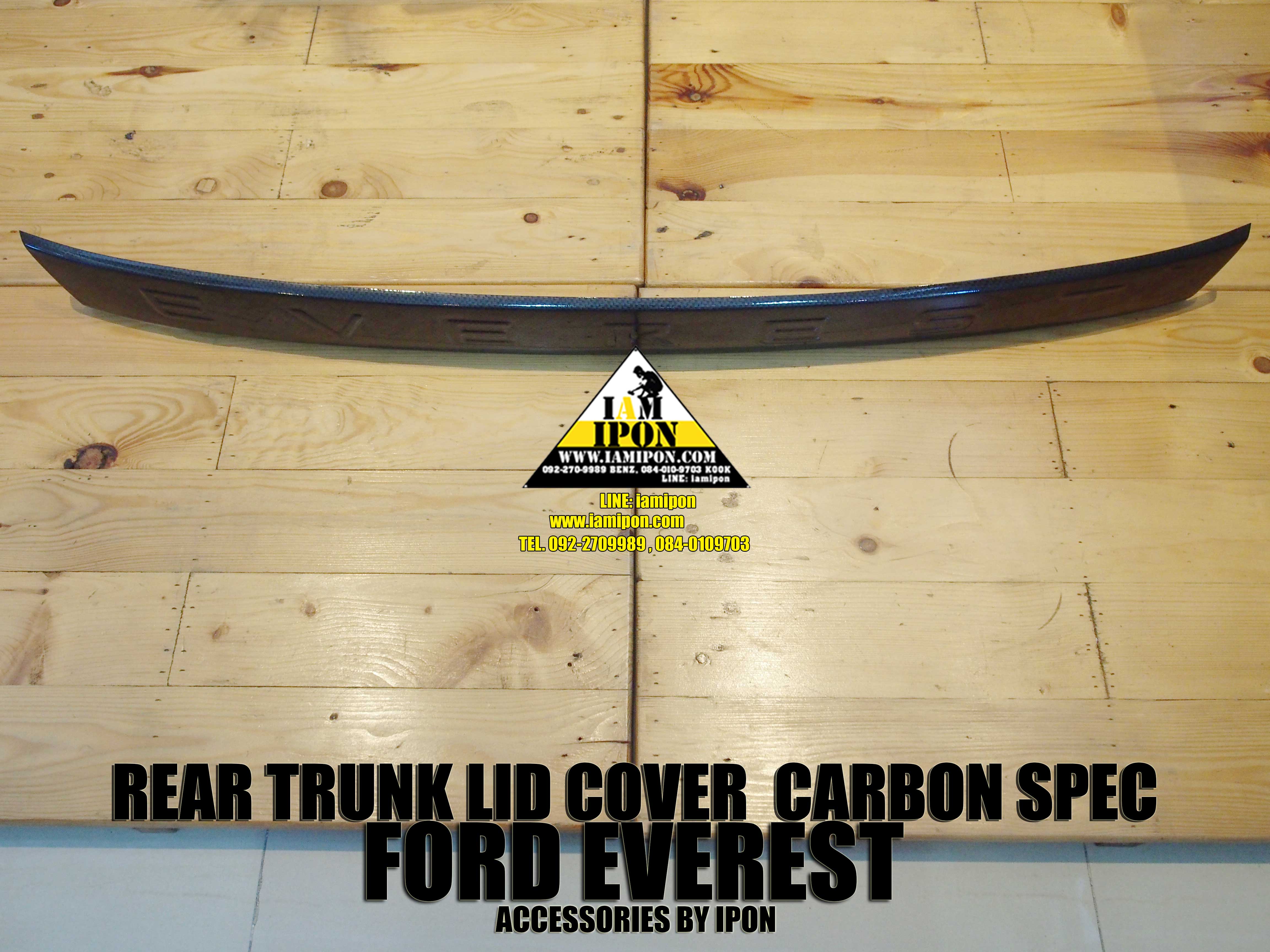 REAR TRUNK LID COVER FORD EVEREST CARBON SPEC คาดคิ้วฝาท้ายสีคาร์บอนฟอร์ดเอเวอเรสต์