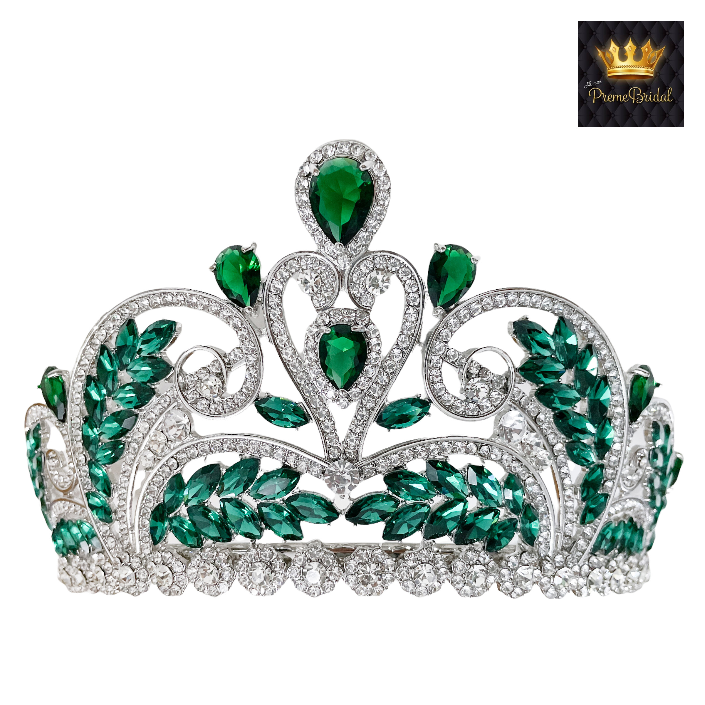 (พร้อมส่ง) มงกุฏ 087 สีเขียว มงกุฎนางงาม มงกุฎเพชร มงกุฎประกวด สินค้าพร้อมส่ง ไม่ต้องรอนาน งานพรีเมี่ยม