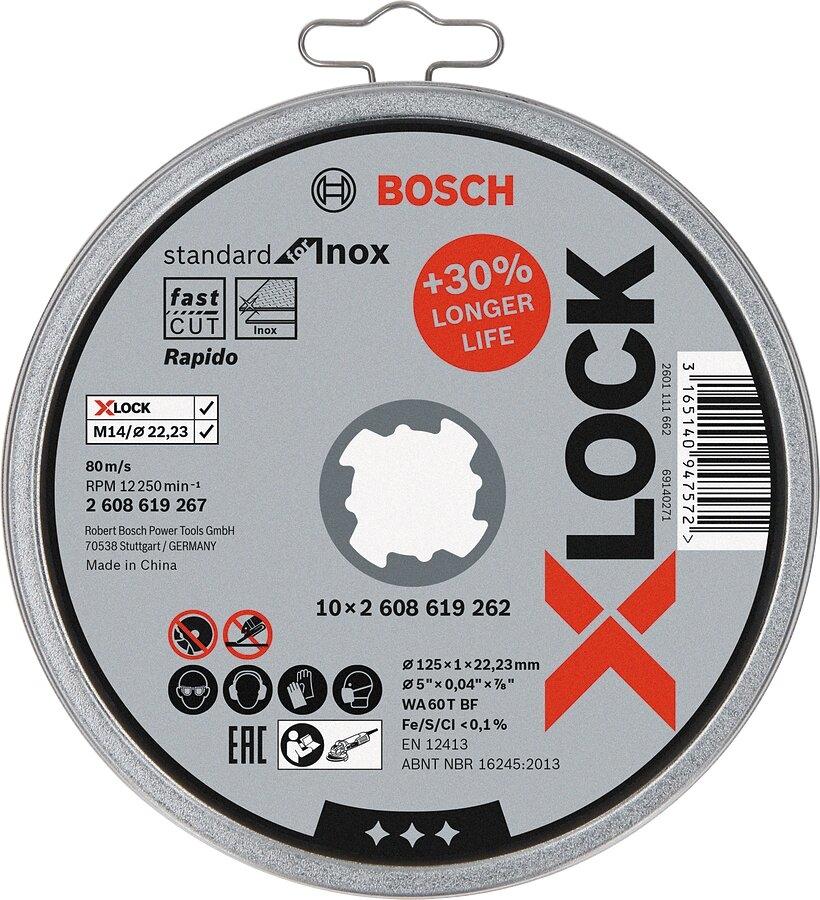 ใบตัด5"X1mm. Standard Inox BOSCH X-LOCK มาพร้อมกล่องเหล็กเก็บใบ