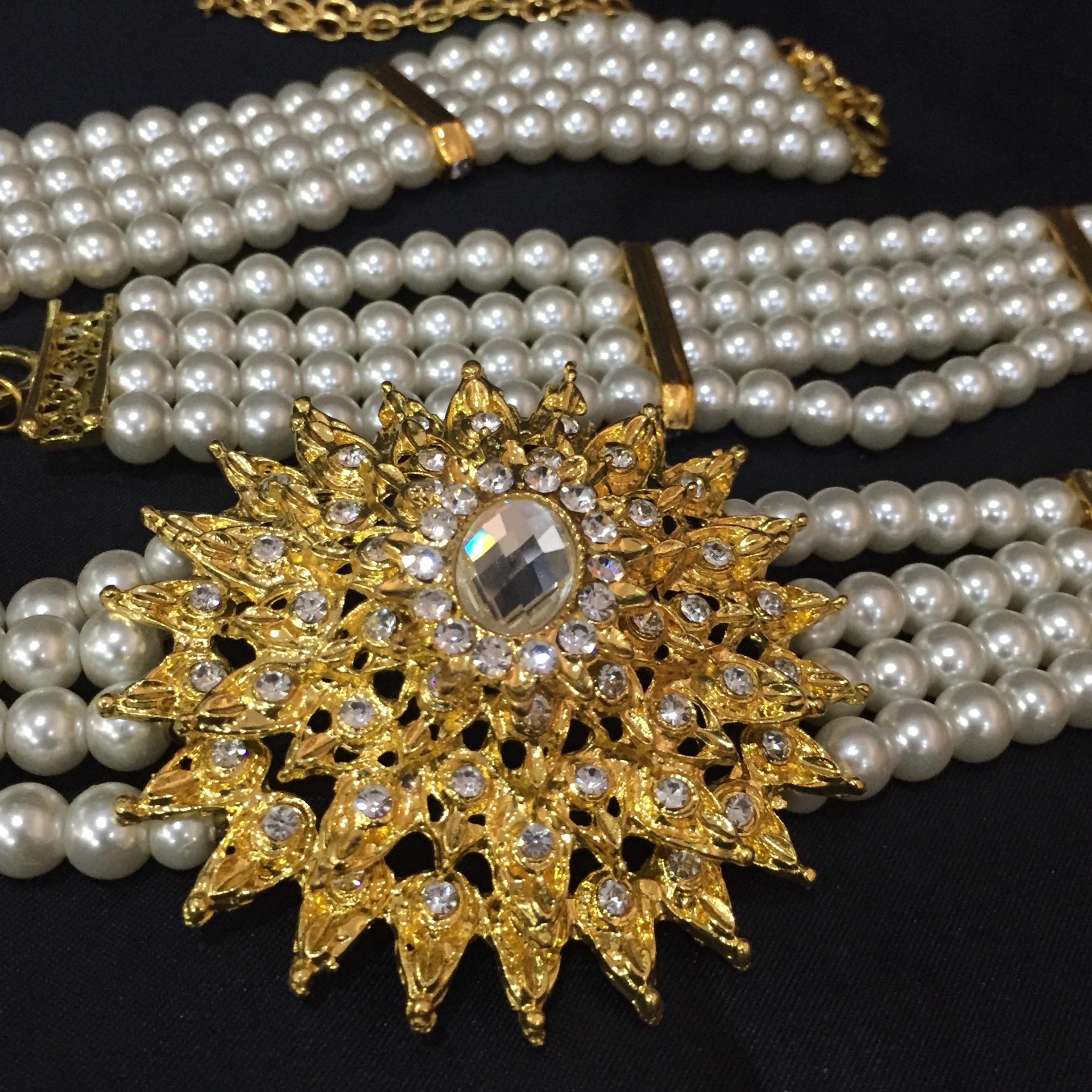 (พร้อมส่ง) เข็มขัดมุก021