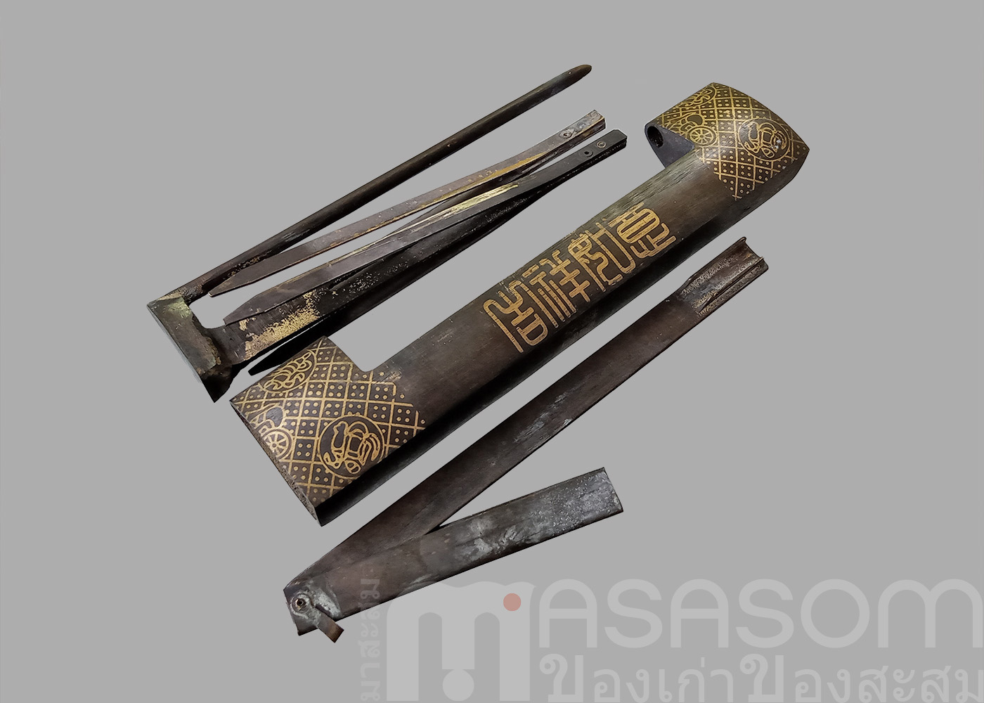 กุญแจจีนทองเหลืองโบราณ