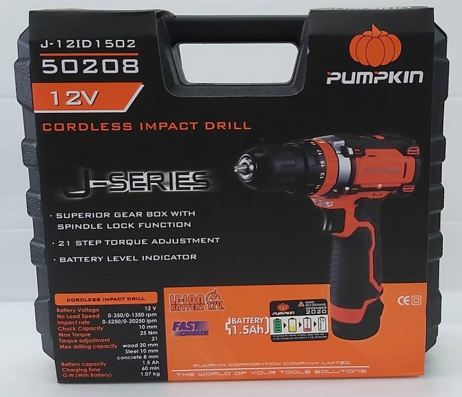 สว่านกระแทกไร้สาย12V J-12ID1502 PUMPKIN #50208