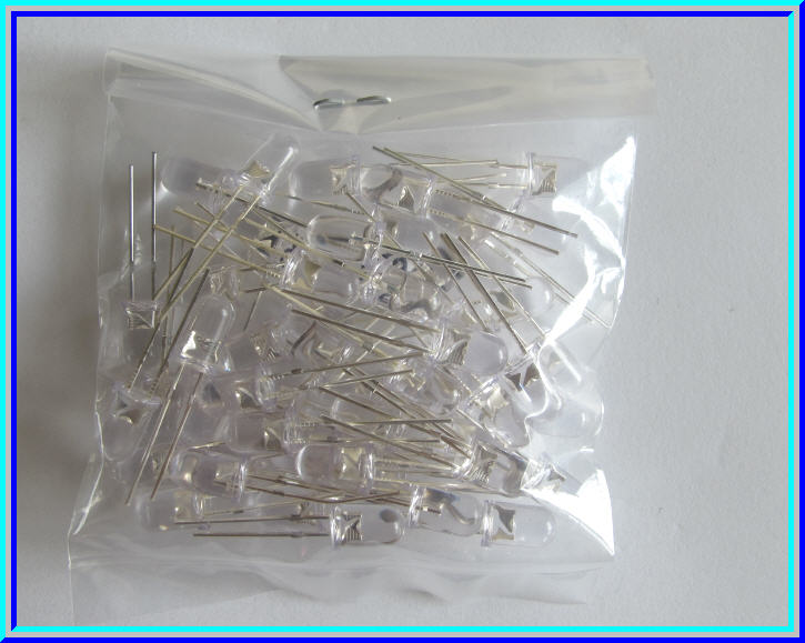 50x แอลอีดี LED 5 มม. สีแดง หลอดใส ชุปเปอร์ไบร์