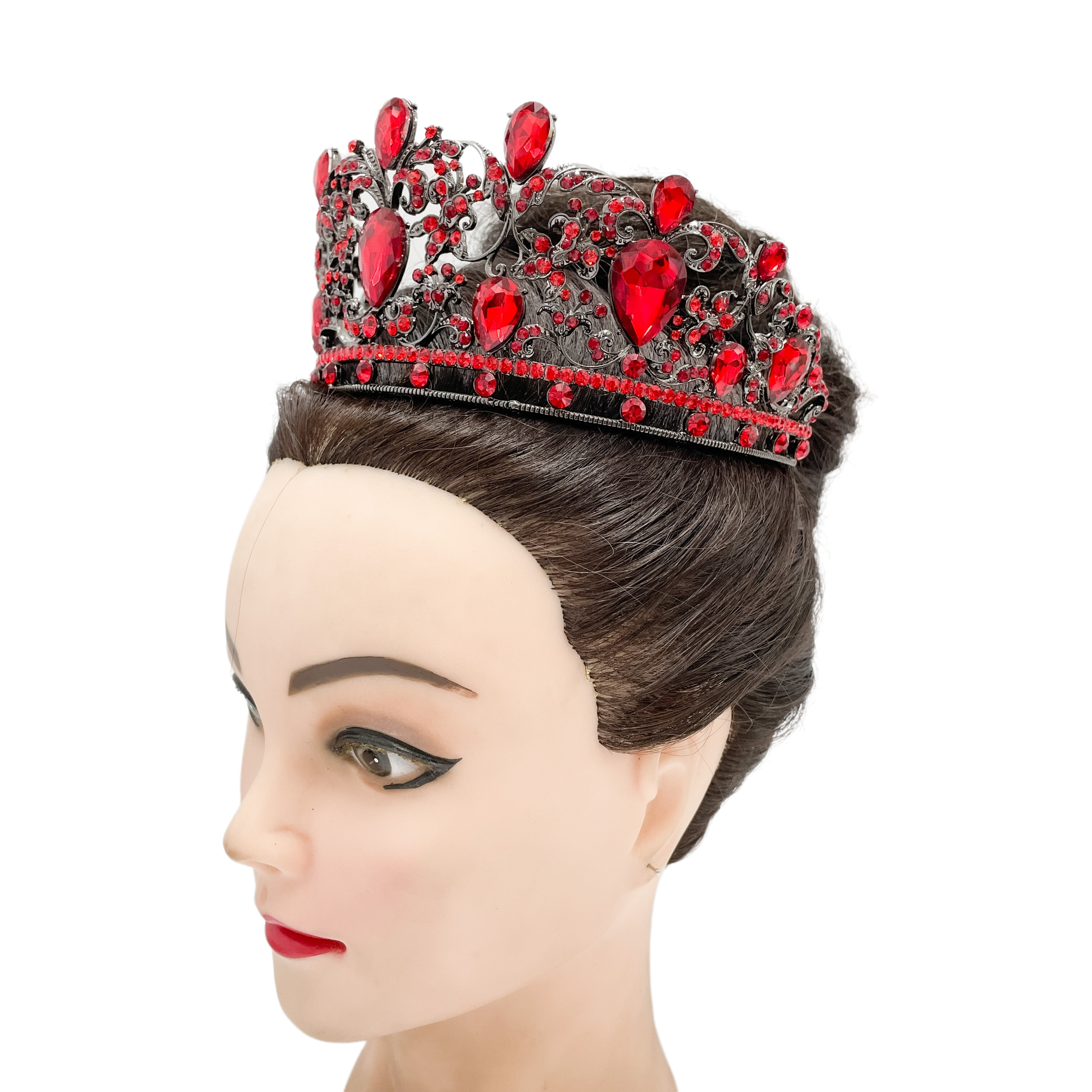 (พร้อมส่ง) เทียร่า 350 สีแดงดำ งานสวย ปราณีต QCเพชรทุกเม็ด สินค้าพร้อมส่งจากไทย