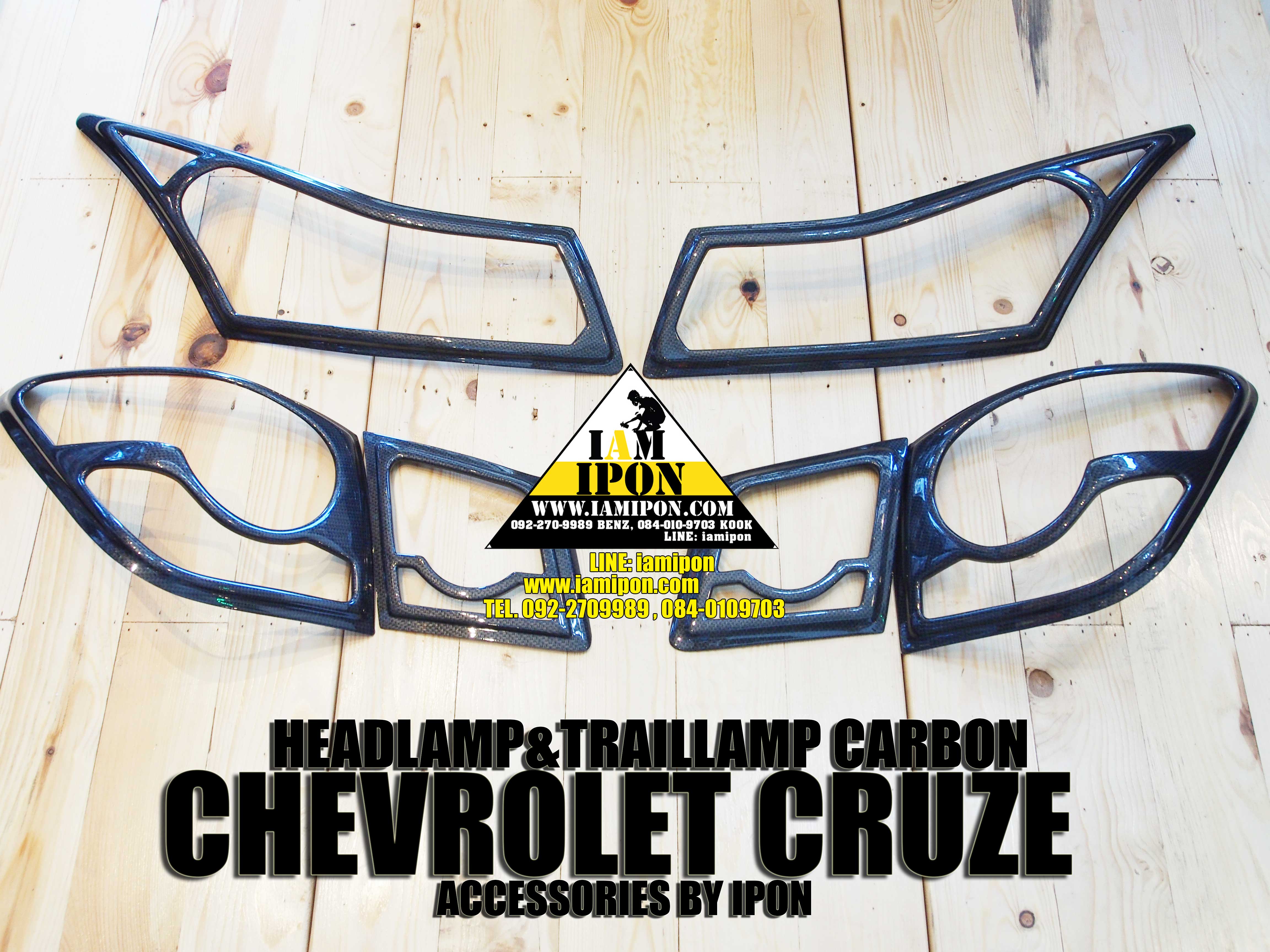 HEADLAMP COVER CHEVROLET CRUZE CARBON ครอบไฟหน้าคาร์บอนเชฟโลเรตครูซทุกรุ่น