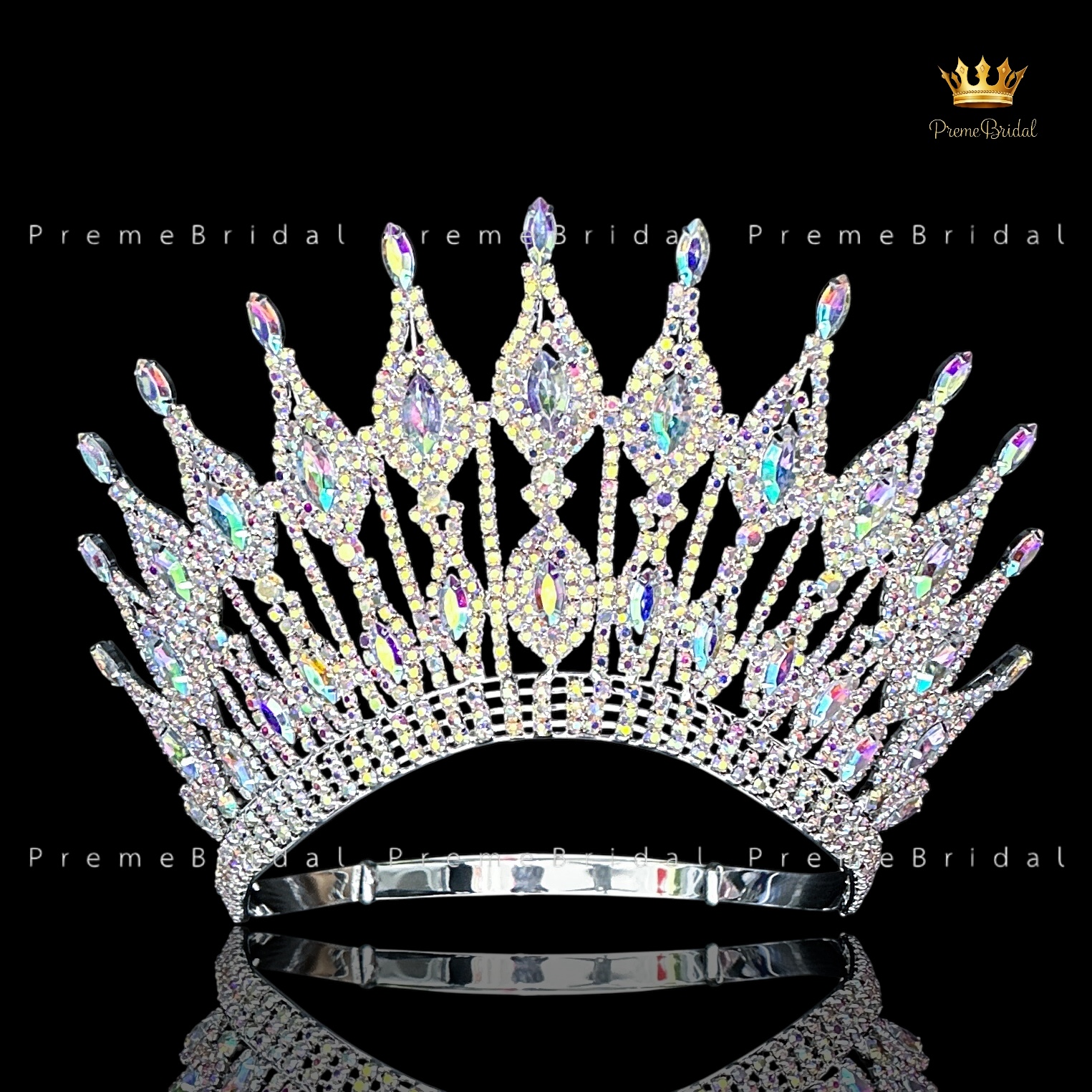 (พร้อมส่งจากไทย) มงกุฏ 119 สีรุ้ง งานสวย งานนางงาม รุ่นฐานกลม ปรับขนาดได้ ส่งด่วน ส่งจากไทย