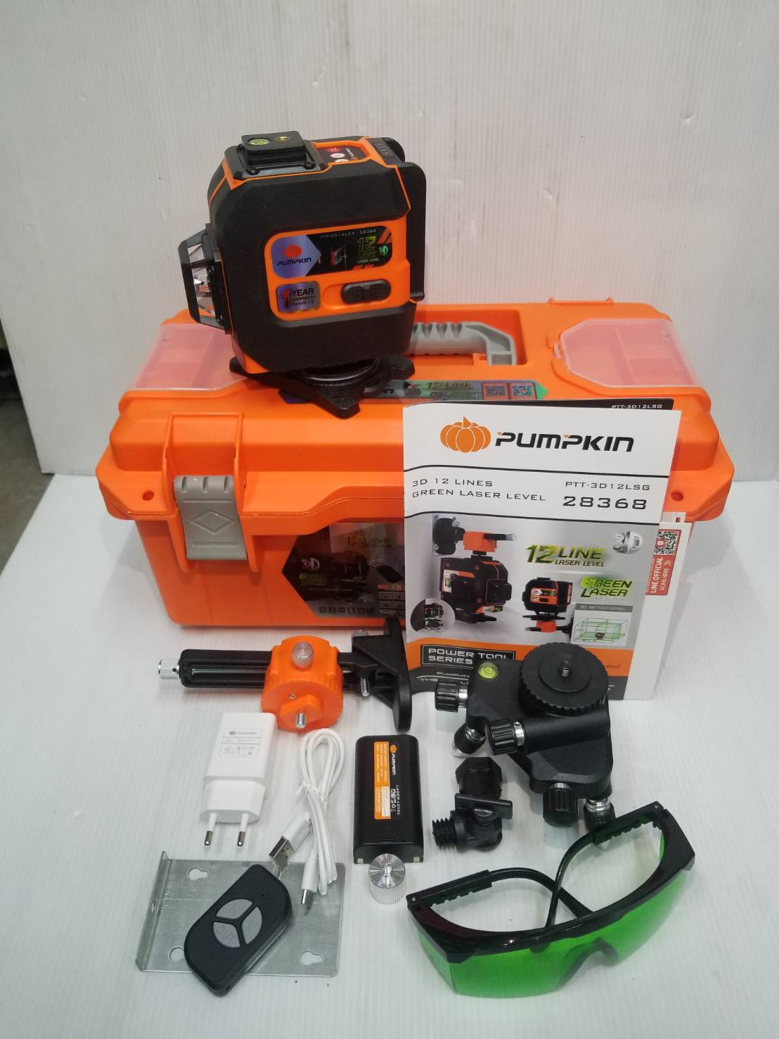 เลเซอร์12เส้น แสงเขียว PTT-3D12LSG PUMPKIN #28368