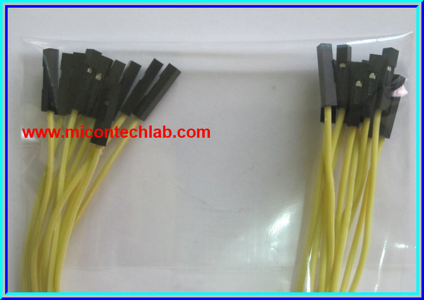 1x Jumper (F2F) cable Wire 10pcs 20cm Yellow color Female to Female (F2F)