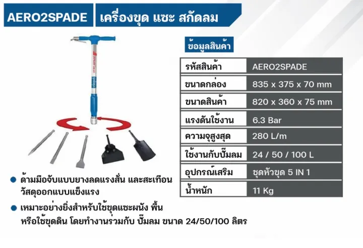 เครื่องแซะ สกัด ลม AERO2SPADE SCHEPPACH
