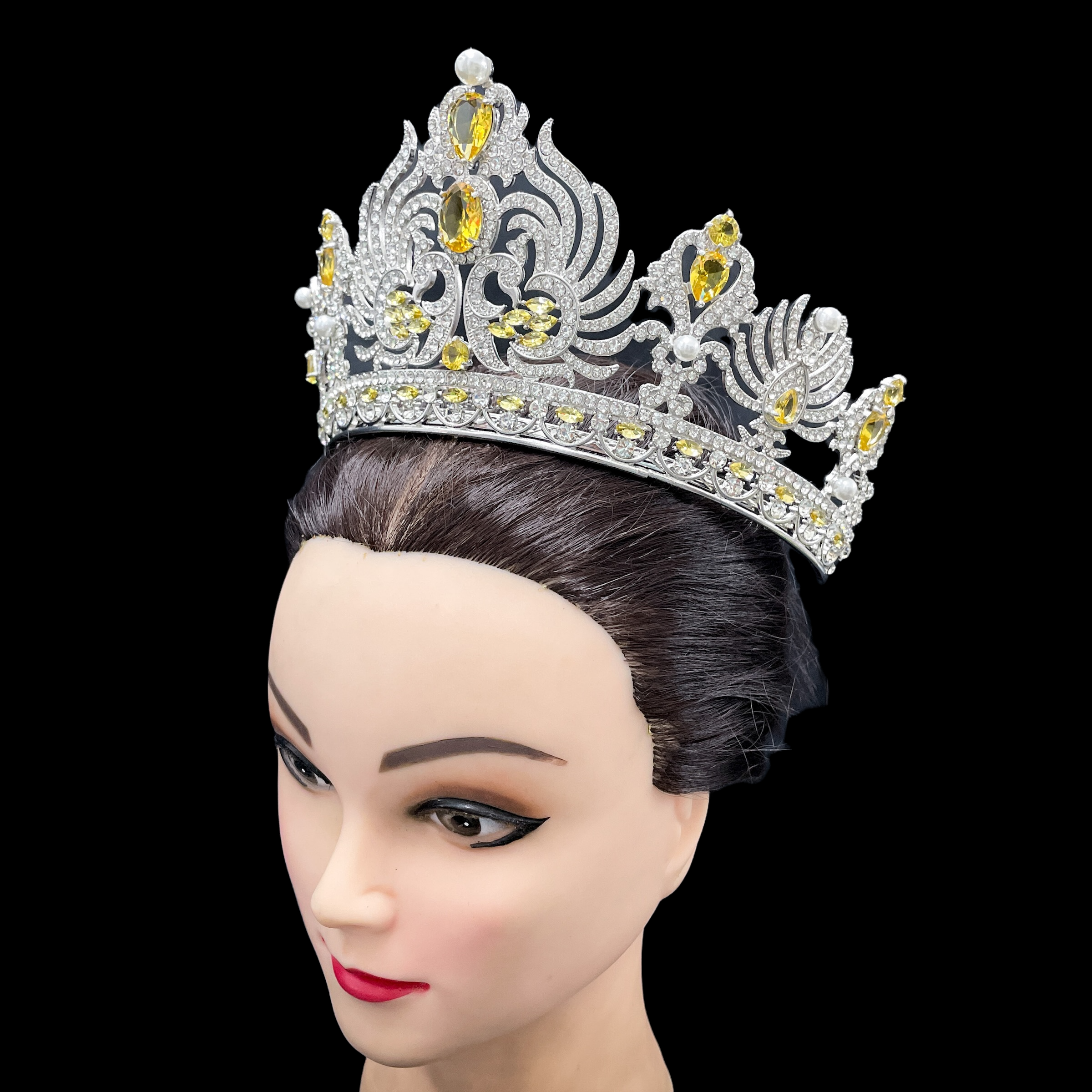 (พร้อมส่งจากไทย) มงกุฏ 093 สีเหลือง มงกุฎนางงาม มงกุฎเพชร มงกุฎประกวด สินค้าพร้อมส่ง ไม่ต้องรอนาน งานพรีเมี่ยม