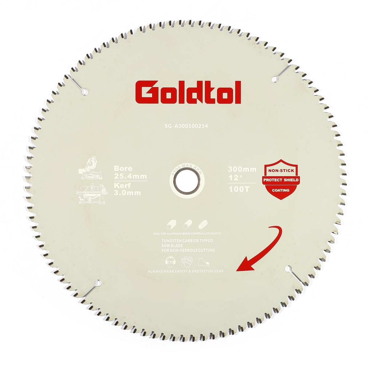 Goldtol ใบเลื่อยตัดอลูมิเนียม ฟันTCT 12"x100T