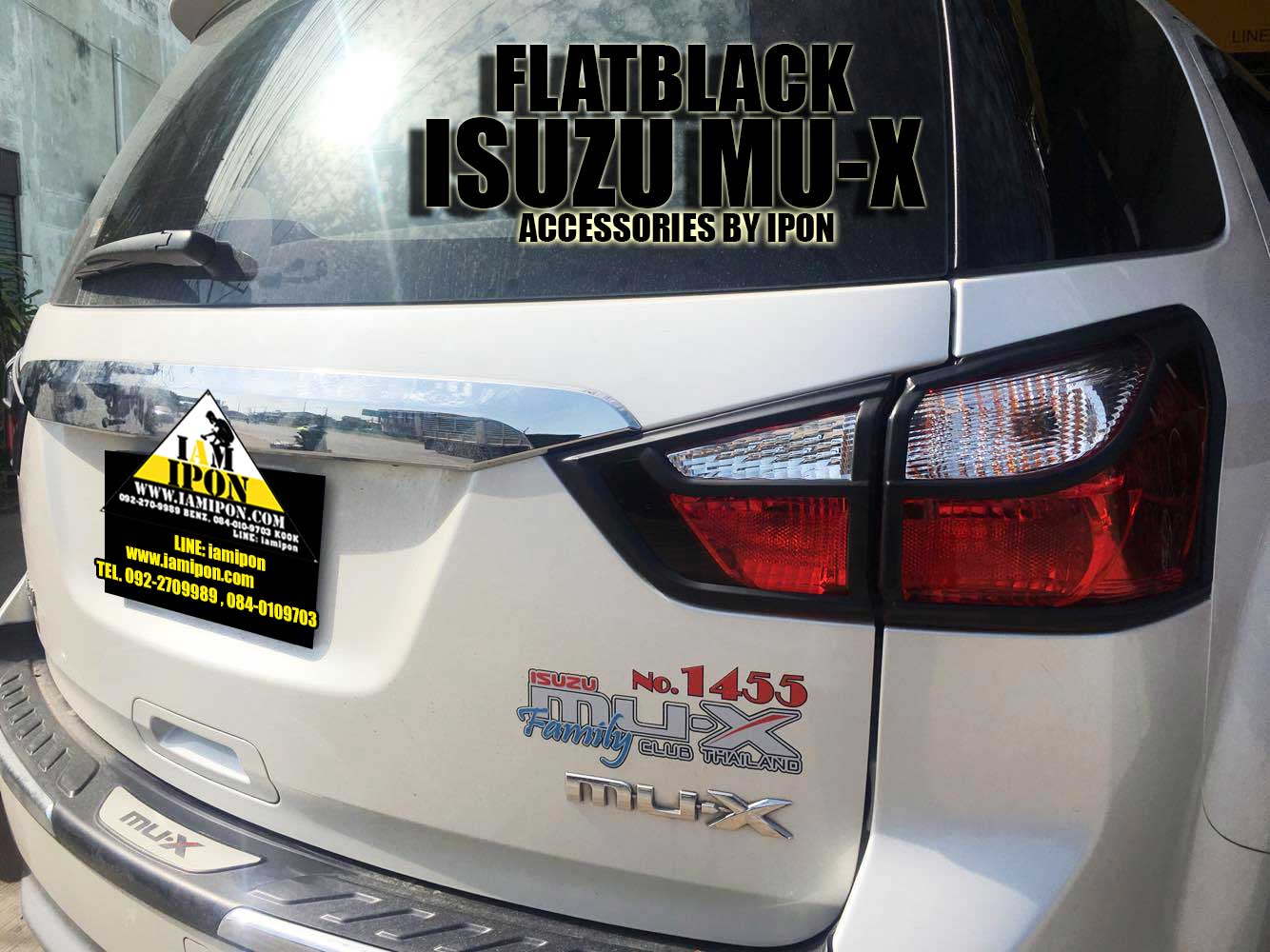 TAIL LAMP COVER ISUZU MU-X FLATBLACK ครอบไฟท้ายดำด้านอีซุซุมิวเอ็กซ์