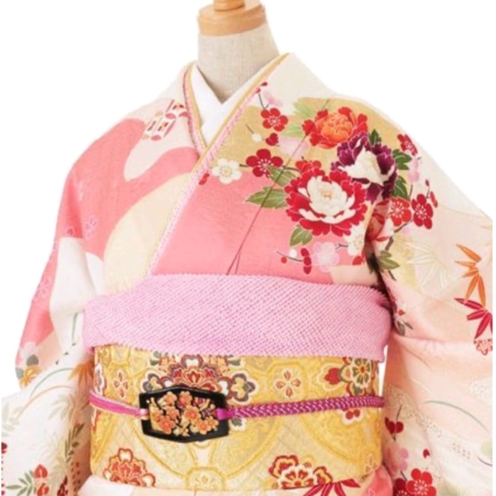 setผ้าชิโบริ+เชื่อกประดับโอบิ ชมพู05