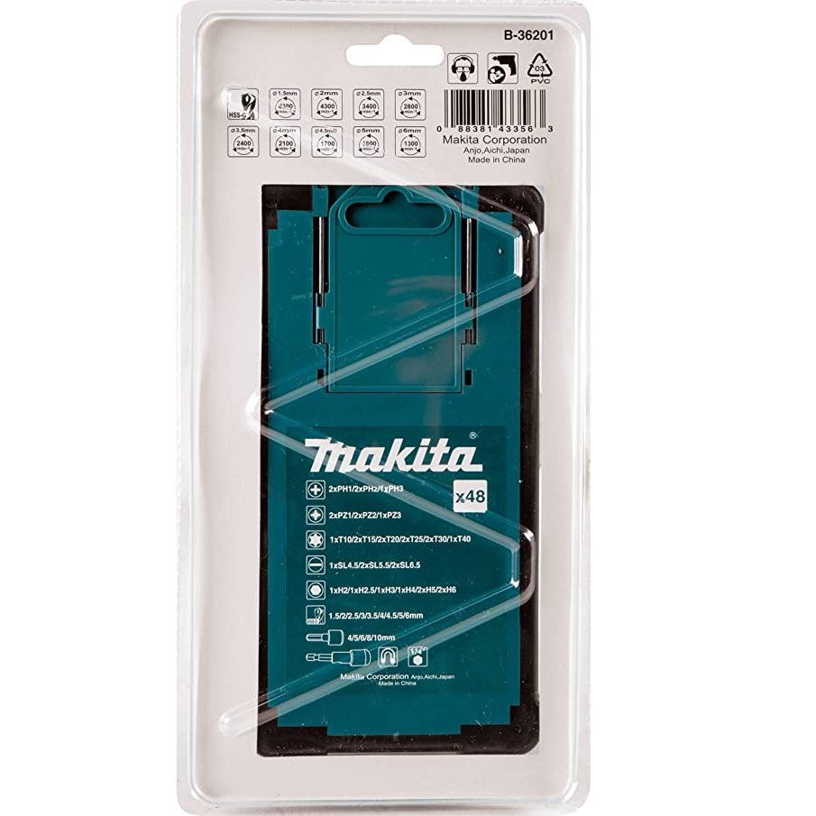 ชุดดอกสว่าน+ดอกไขควง 48ตัวชุด B-36201 MAKITA