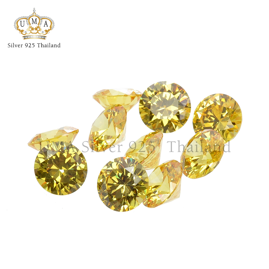 เพชรCZ 6A ทรงกลม สีเหลือง (Yellow Medium ROUND CZ) - Size 3.25mm - 1แพ็ค - 200เม็ด